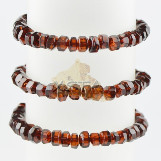 Cherry color amber beads bracelet